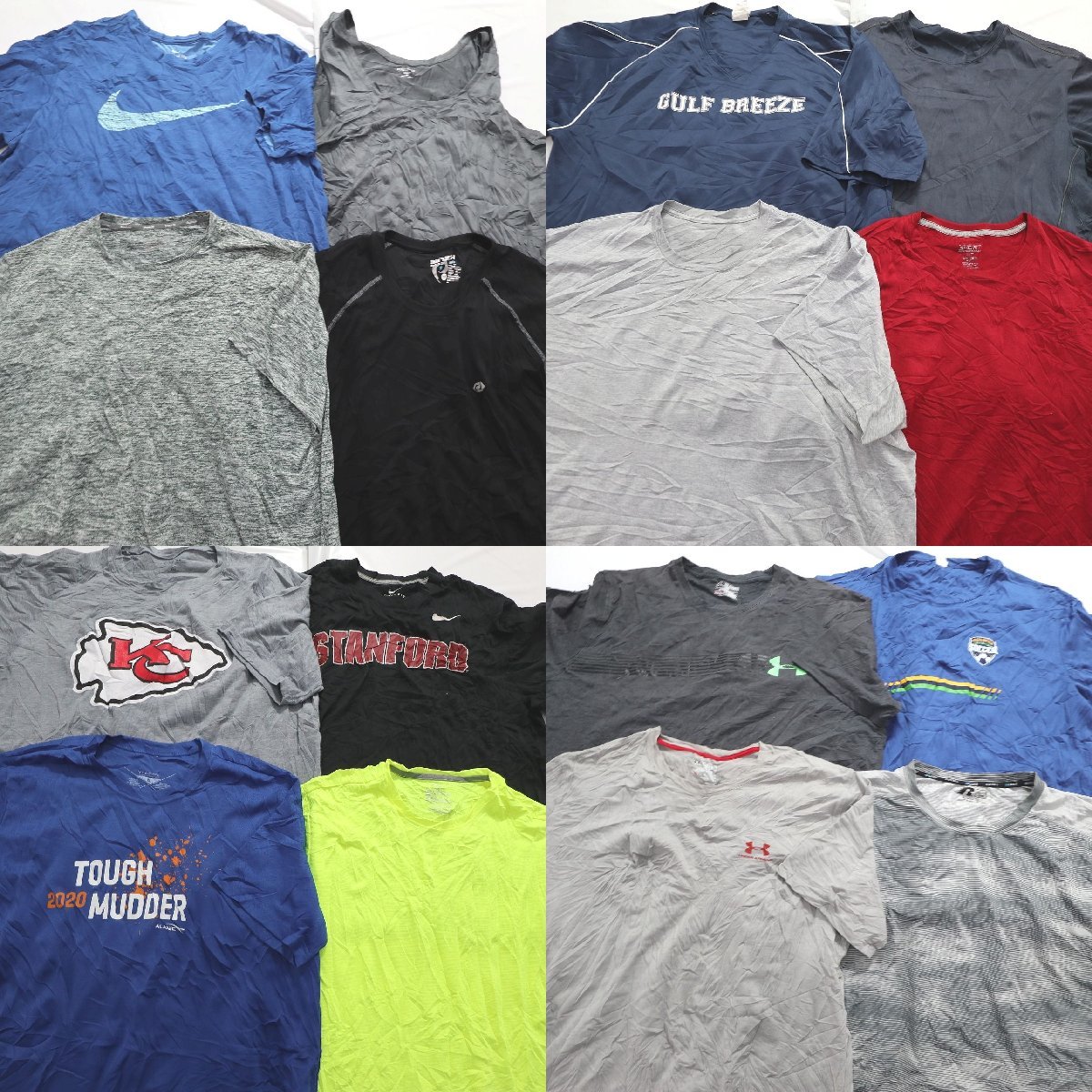 ◎ストレッチ素材系半袖Tシャツ set アンダーアーマー 他 (メンズ3XL/2XL) 16枚セット まとめ売り 古着卸 1円スタート 最落なし MN6708