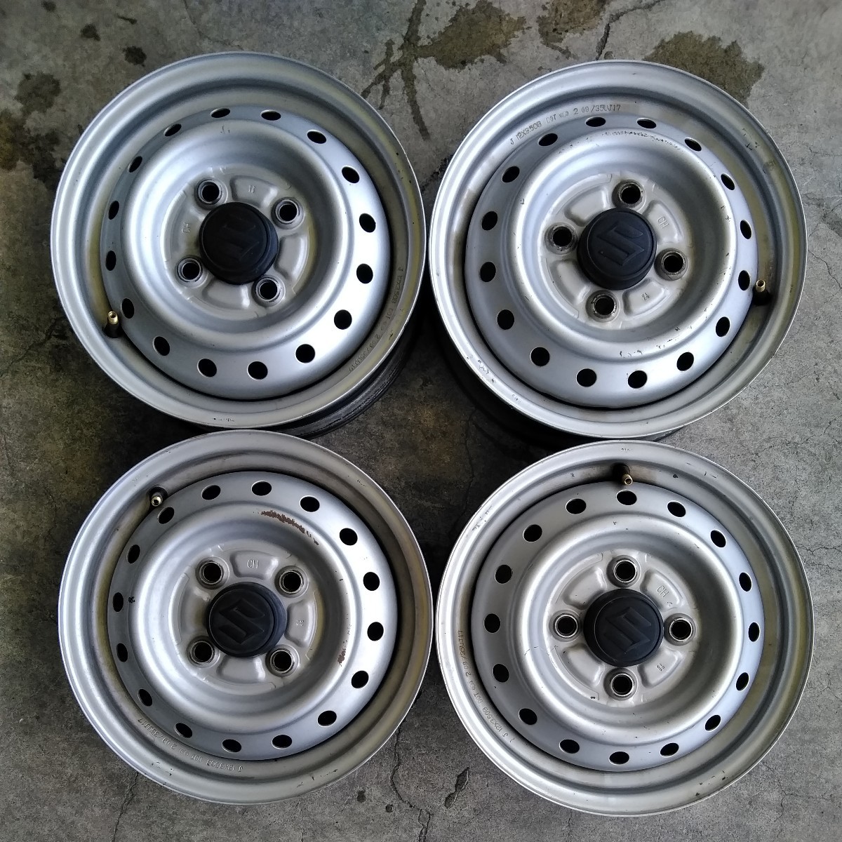 スズキ 純正 スチールホイール 4本 12×3.5B PCD100 4穴 ハブ径54mm キャリートラック DA63T キャリィ