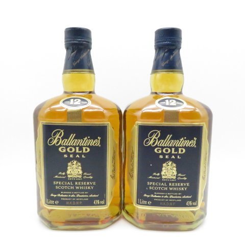 古酒 ウイスキー 2本セット / Ballantine’s GOLD SEAL バランタイン ゴールドシール 12年 スコッチ 43% 1L 1000ml