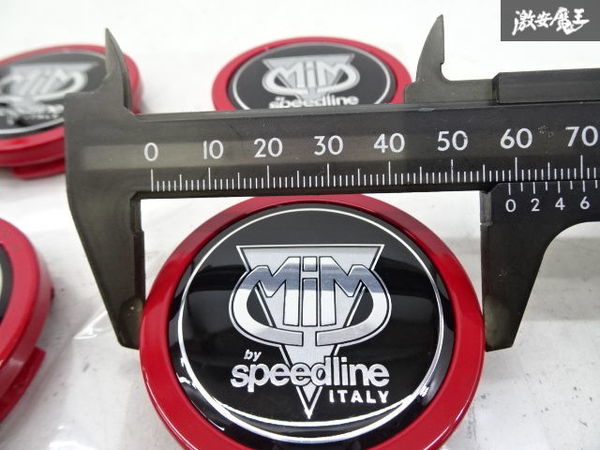 未使用 アウトレット SPEEDLINE スピードライン ホイール センターキャップのみ 4個 直径 約59mm ツメ外径 約56mm 赤系 棚9-1-D