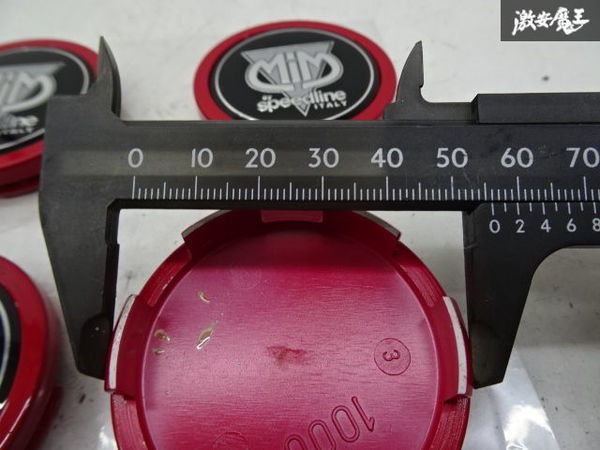 未使用 アウトレット SPEEDLINE スピードライン ホイール センターキャップのみ 4個 直径 約59mm ツメ外径 約56mm 赤系 棚9-1-D