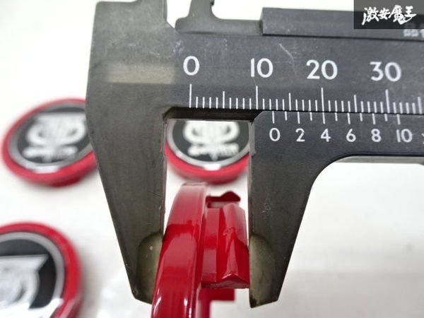 未使用 アウトレット SPEEDLINE スピードライン ホイール センターキャップのみ 4個 直径 約59mm ツメ外径 約56mm 赤系 棚9-1-D