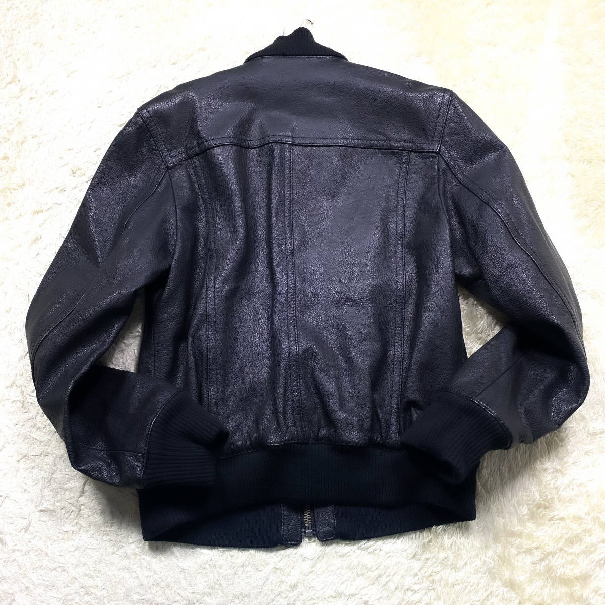 希少美品XL.LL!ドルチェ&ガッバーナ シープレザージャケット銀メタル 