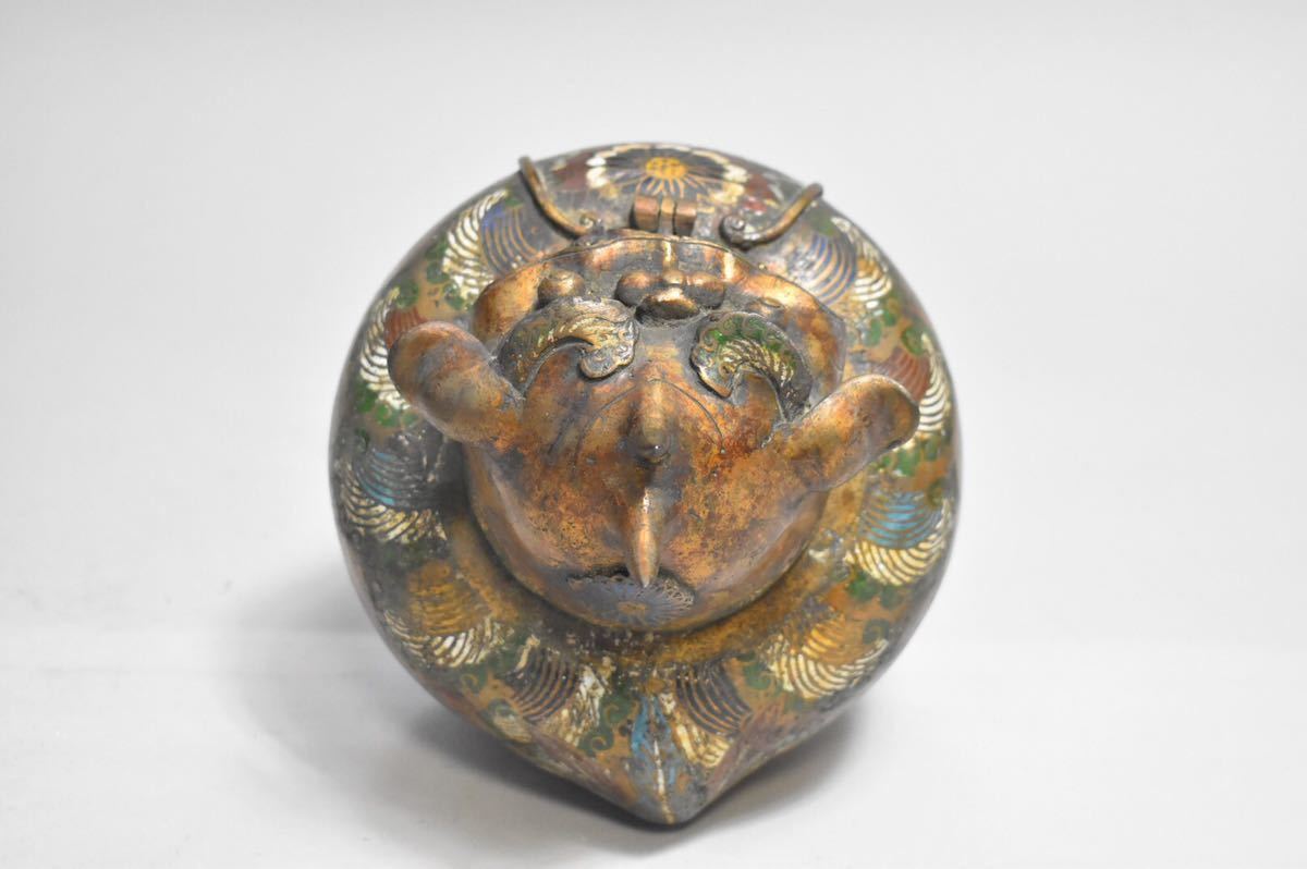 NM 中国 古銅 双獅子耳香炉 在銘 M R9067 NM 中国 古銅 双獅子耳香炉