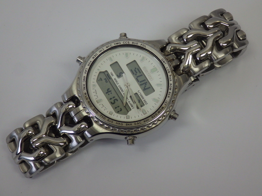 SEIKO セイコー ワールドタイム アラーム クォーツ メンズ 腕時計