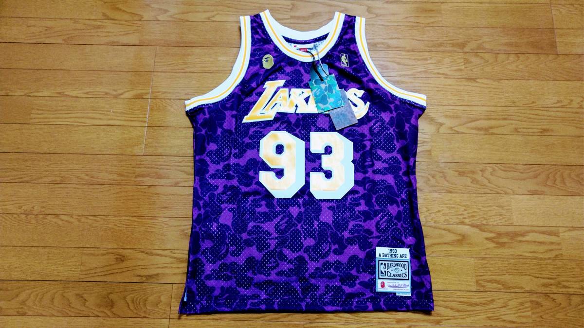 定価以！正規店購入【BAPE×MITCHELL&NESS】Los Angeles　LAKERS JERSEY TANKTOP Lサイズ