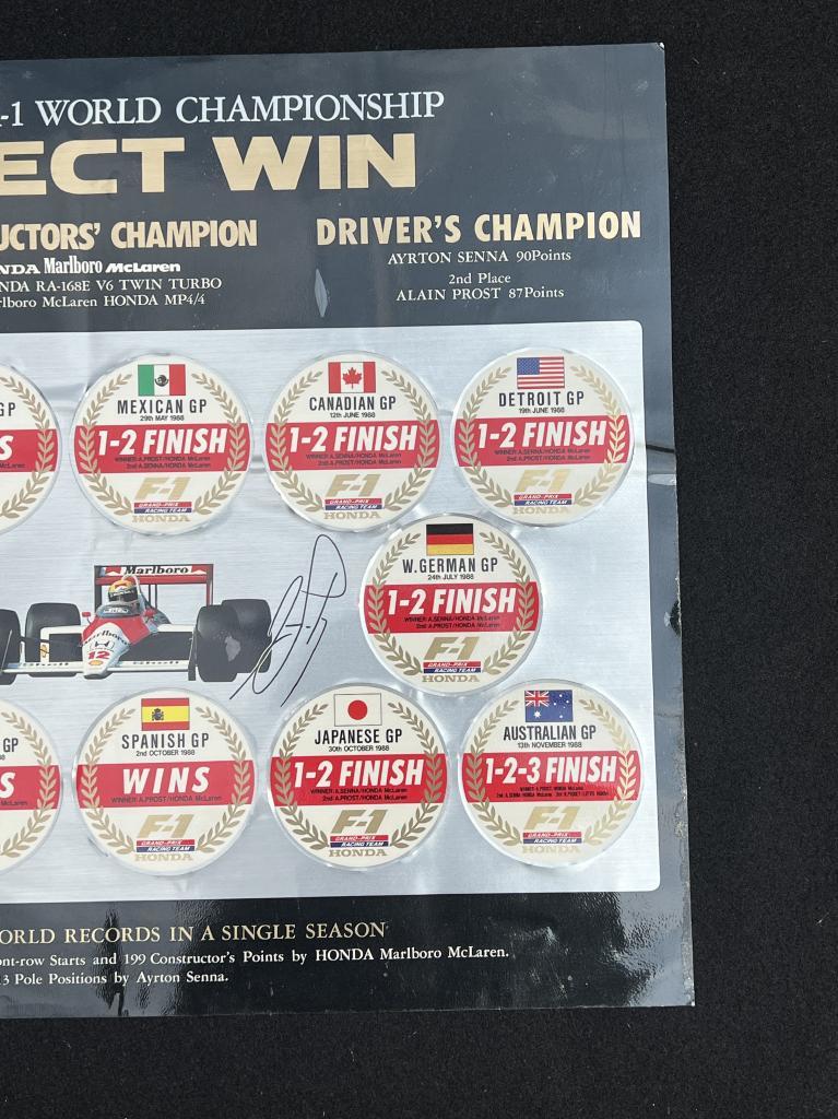 HONDA 1988年 F-1 PERFECT WIN 記念ステッカー シール アイルトンセナ