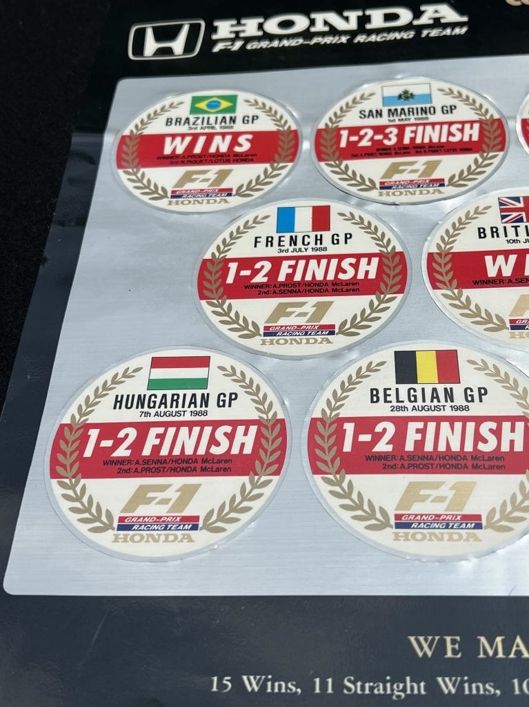 HONDA 1988年 F-1 PERFECT WIN 記念ステッカー シール アイルトンセナ