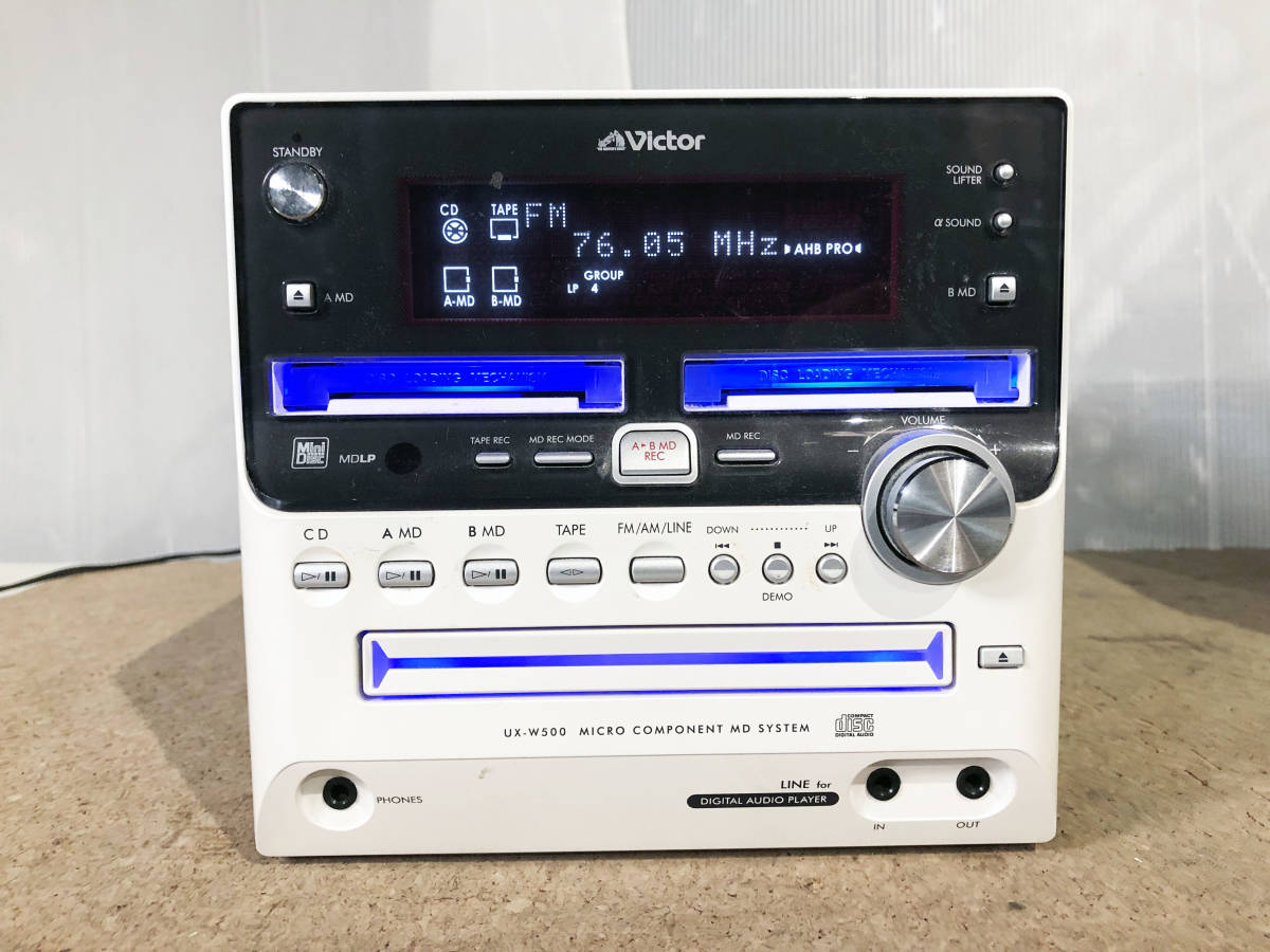 中古】「非常に良い」Victor ビクター ダブルMD/CD/カセット コンポ UX  