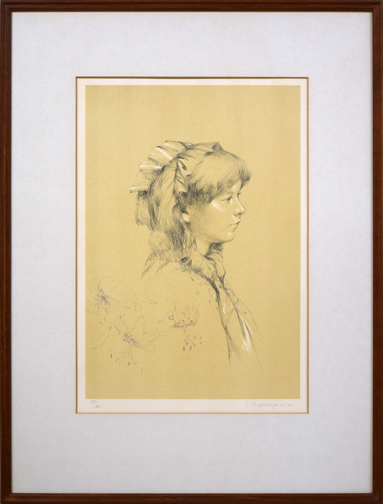 小竹美術】真作保証□中山 忠彦「粧」リトグラフ・限定品・直筆サイン