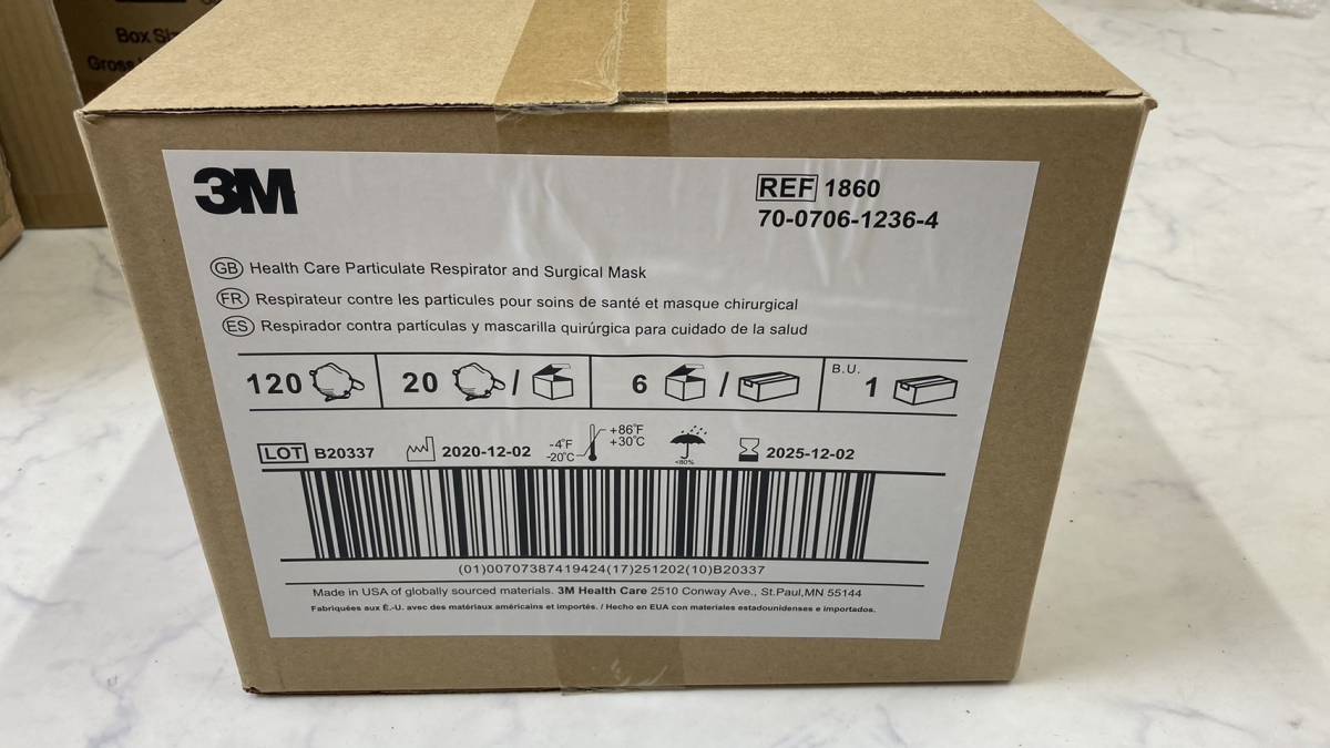 100%新品，お得 3M N95 1860 医療用 防塵 防護マスク 20枚入り6箱セット レギュラーサイズ K-0507(救急、衛生用品)｜売買されたオークション情報、yahooの商品情報をアーカイブ公開 - オークファン その他