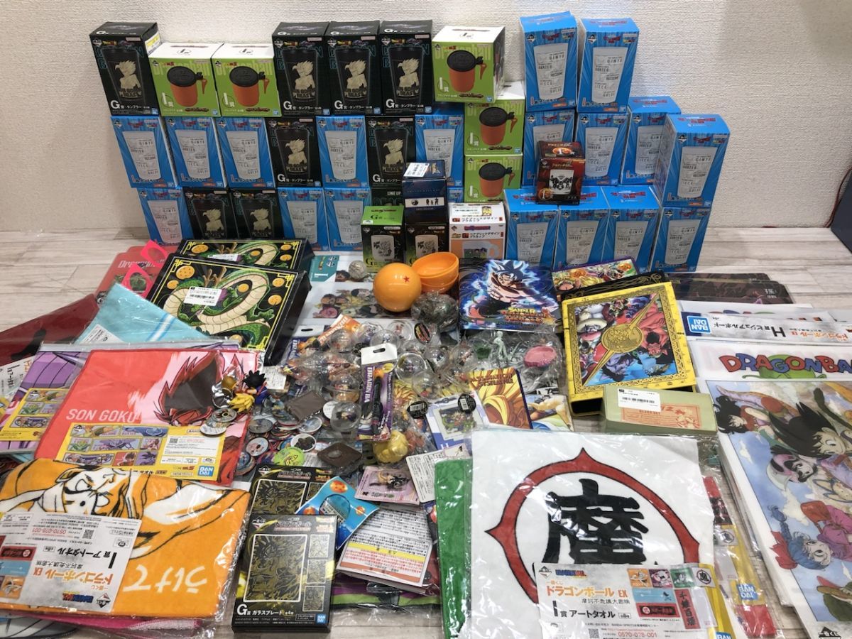 ドラゴンボール グッズ キーホルダー ぬいぐるみ クリアファイル グラス タンブラー 一番くじ 景品 カップ 等 まとめ セット[Q6003]