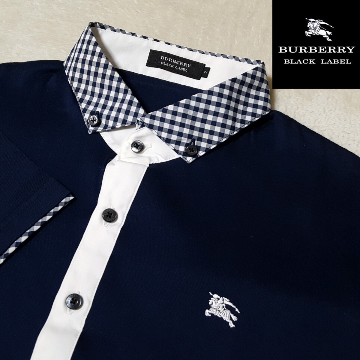 未使用級】BURBERRY BLACK LABEL バーバリーブラックレーベル ホース 