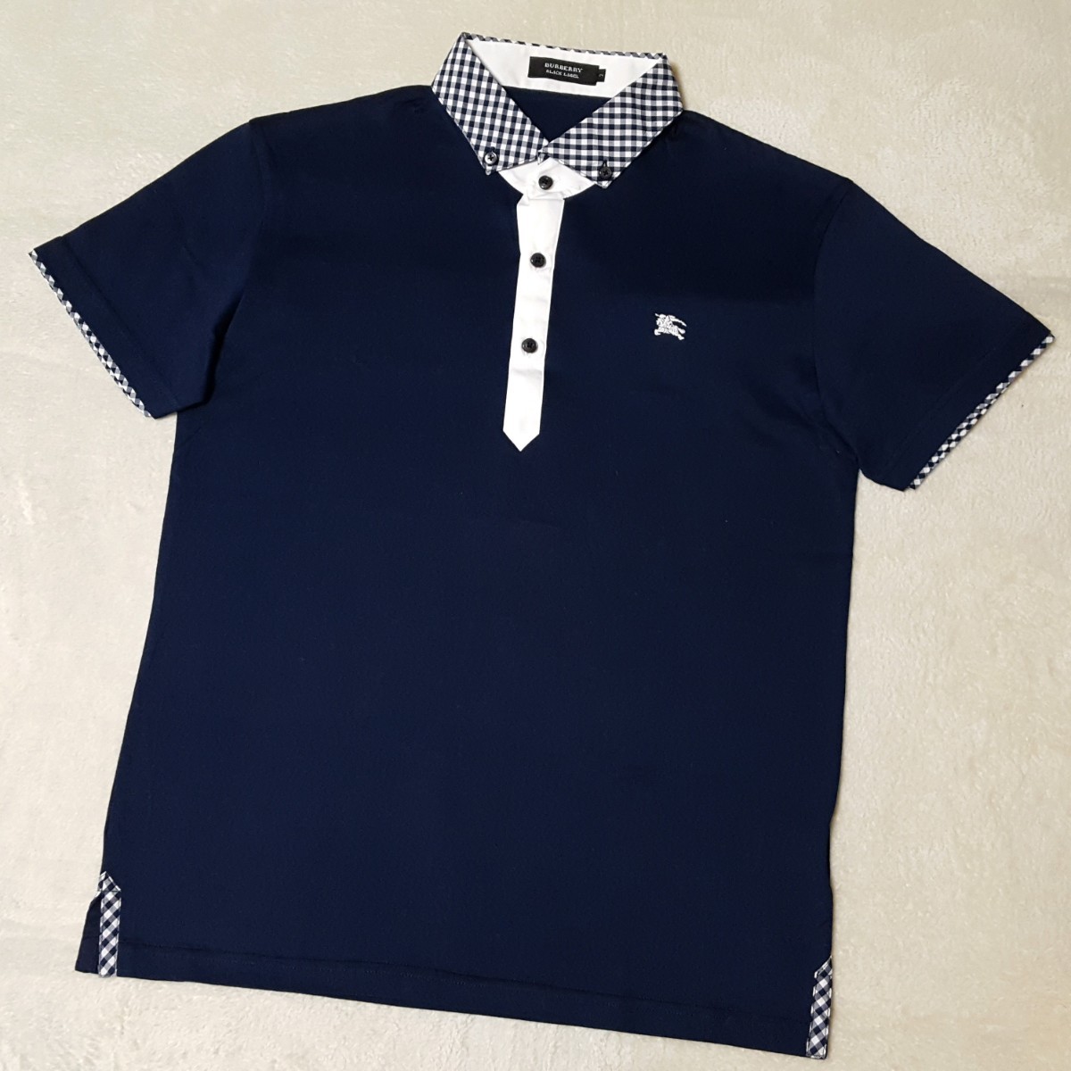 サイズ3 BURBERRY BLACK LABEL ショールカラー コットンニット 