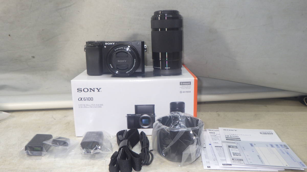 □SONY□α6100 ILCE-6100Y ダブルズームレンズキット-BLK□展示/1□ ☆