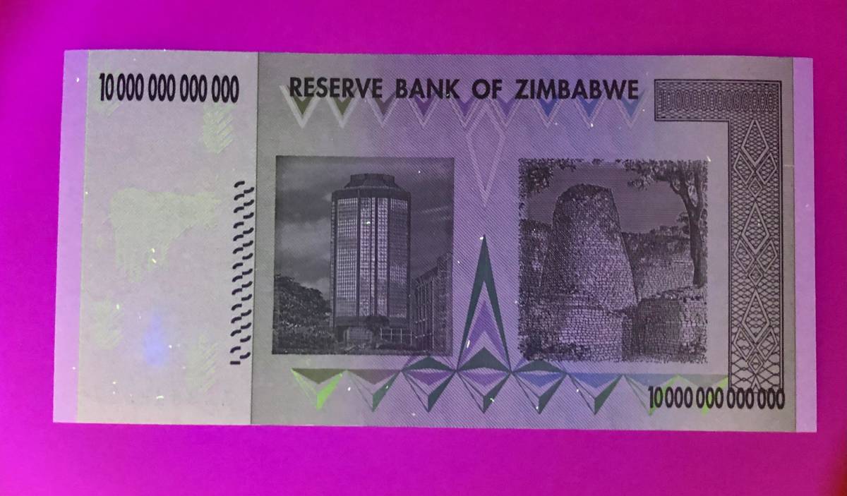 10兆ジンバブエドル ジンバブエドル紙幣 外国紙幣 ハイパーインフレ 美 