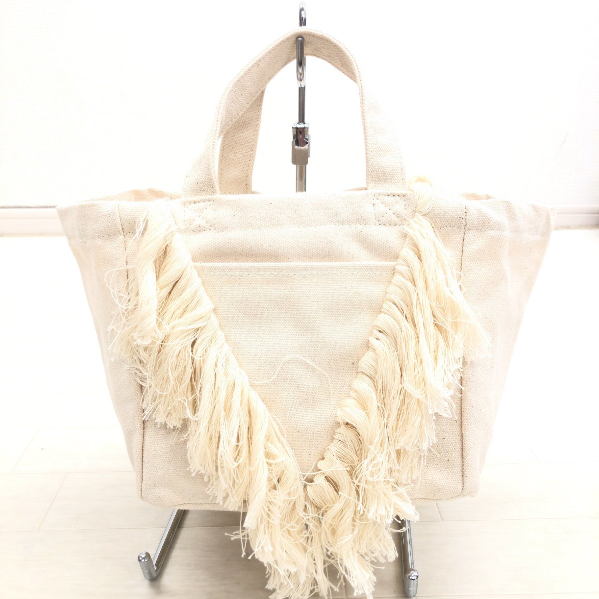 美品 ALEXIA STAM アリシアスタン ロゴ刺繍 キャンバス トートバッグ 