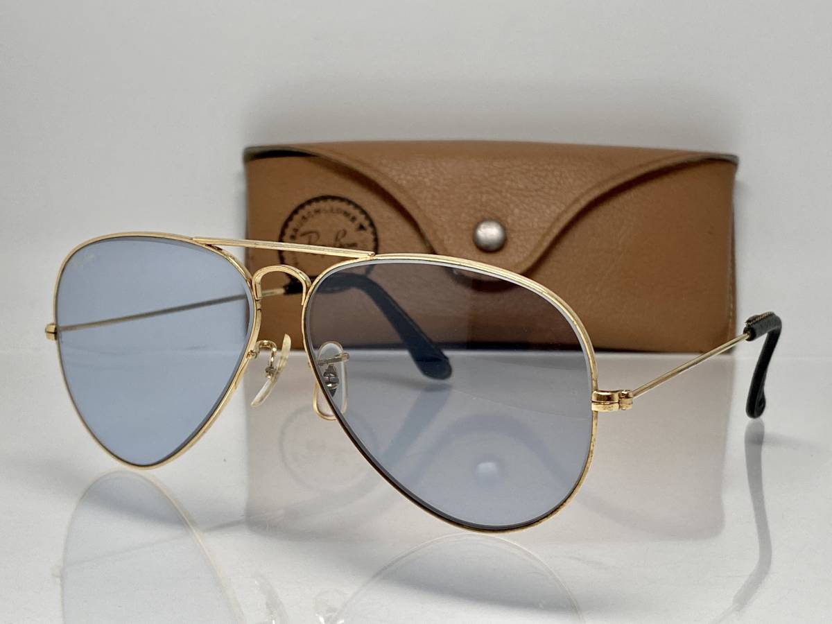 調光☆限定レザー☆B&L RAY-BANボシュロムレイバン メタル1 Gold