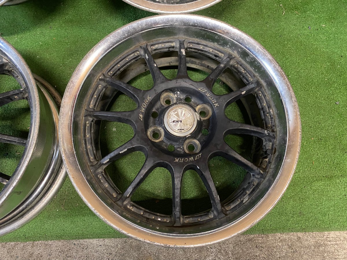 WORK XSA XS2 戦 15インチ 6.5J +38 7J +35 PCD100 4H 深リム ホイール 