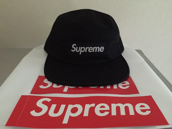 即決 Supreme Washed Chino Twill Camp Cap 黒 BOX LOGO 16SS