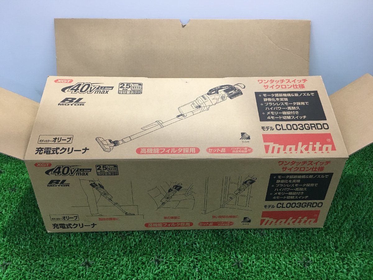 【中古品】makita(マキタ) 40v充電式クリーナ サイクロン一体型 オリーブ(2.5Ahバッテリx1/充電器) CL003GRDO / ITG4JVGIJNB0