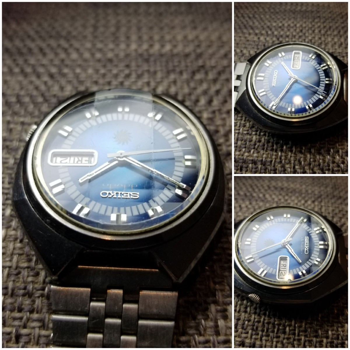 絶版品 SEIKO セイコー アドバン 7019-7270 多面カットガラス 変形 