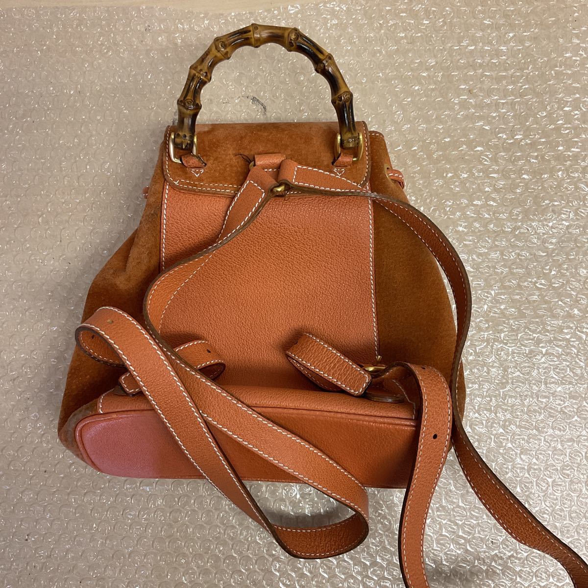 IT33-80 GUCCI グッチ バンブー ミニリュック バックパック スウェード 