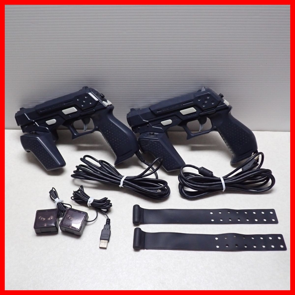 動作品 PS3 プレステ3 ガンコン3 NC-109 2個 + LEDマーカー + シリコン 