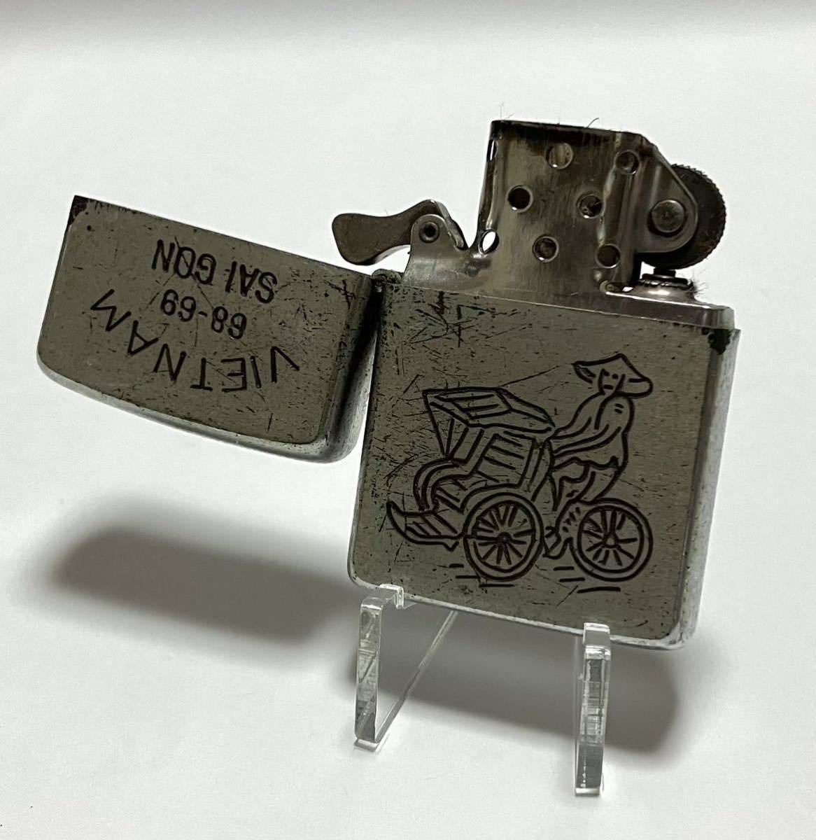 ZIPPO 1968年製 ベトナムジッポー シクロ リヤカー 人力車 VIET NAM 