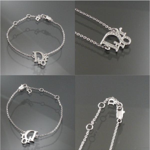 クリスチャンディオール ブレスレット シルバー ラインストーン 極美品 