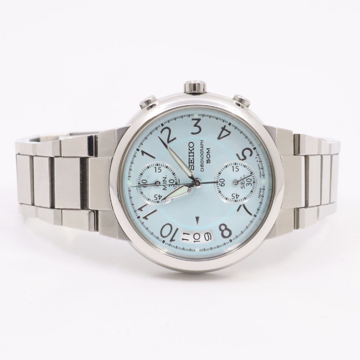 SEIKO セイコー クロノグラフ クォーツ ボーイズ 腕時計 ブルー文字盤 