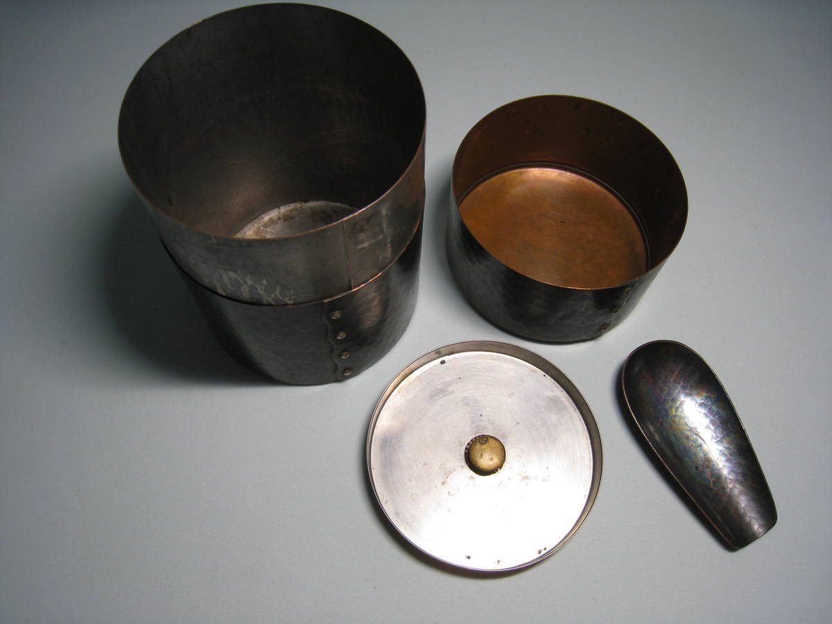玉川堂鎚起銅器 【鎚起煎茶鋲打茶筒 鎚起茶杓】 無形文化
