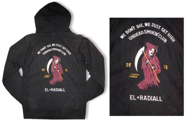 ◎激得!◎RadiallラディアルUSED加工デニム&死神刺繍パーカー
