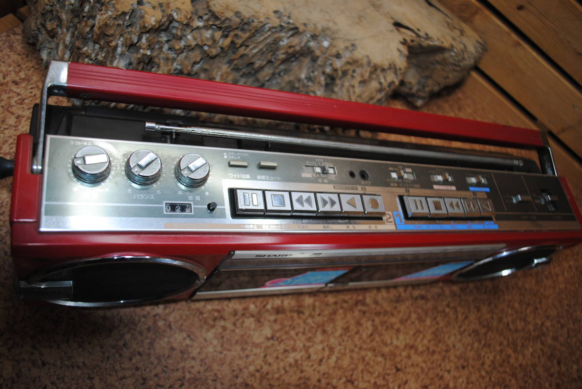 SHARP ラジカセ レッド シャープ QT-88R ダブルラジカセ QT-88 FM・AM 