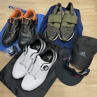 メンズゴルフシューズ３点 メンズ帽子２点セット