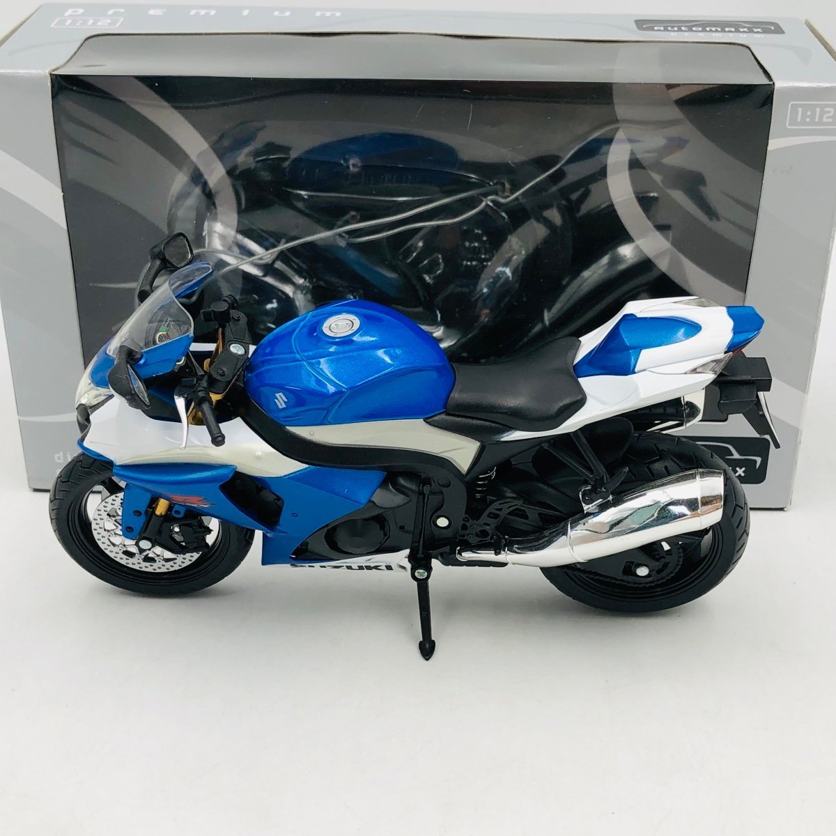 中古品 アオシマ 完成品 バイクシリーズ 1/12 SUZUKI GSX R1000 ブルー