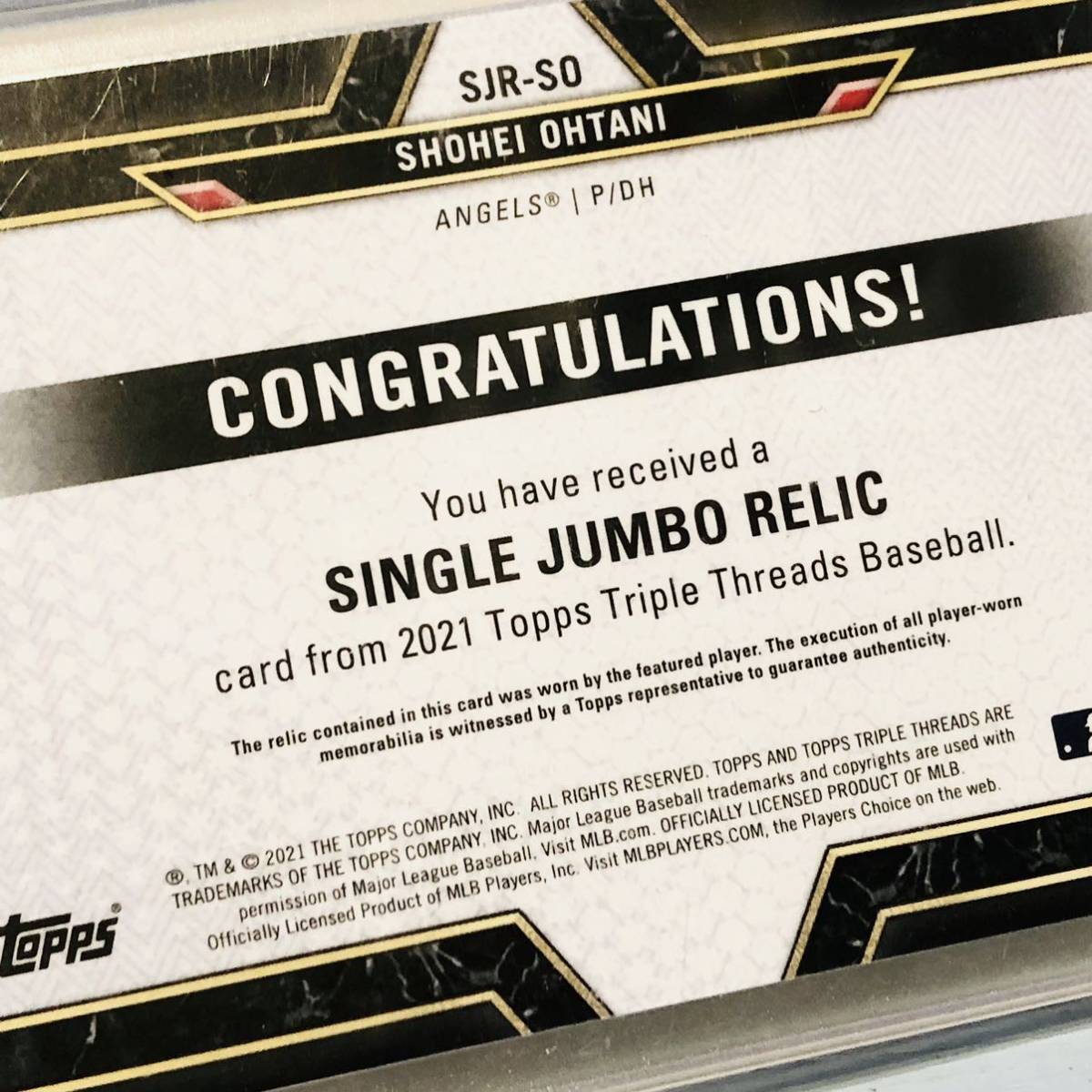 #◆お値引き★世界に48枚★レア大谷翔平 topps カード二刀流 MVP着用 ☆世界に48枚☆ レア大谷翔平 topps ユニフォームパッチ カード