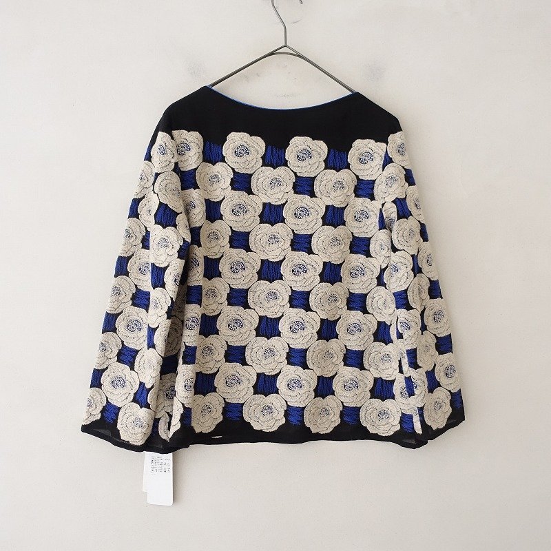 定価5.4万】ミナペルホネン mina perhonen *Rosas 刺繍ブラウス*38プル