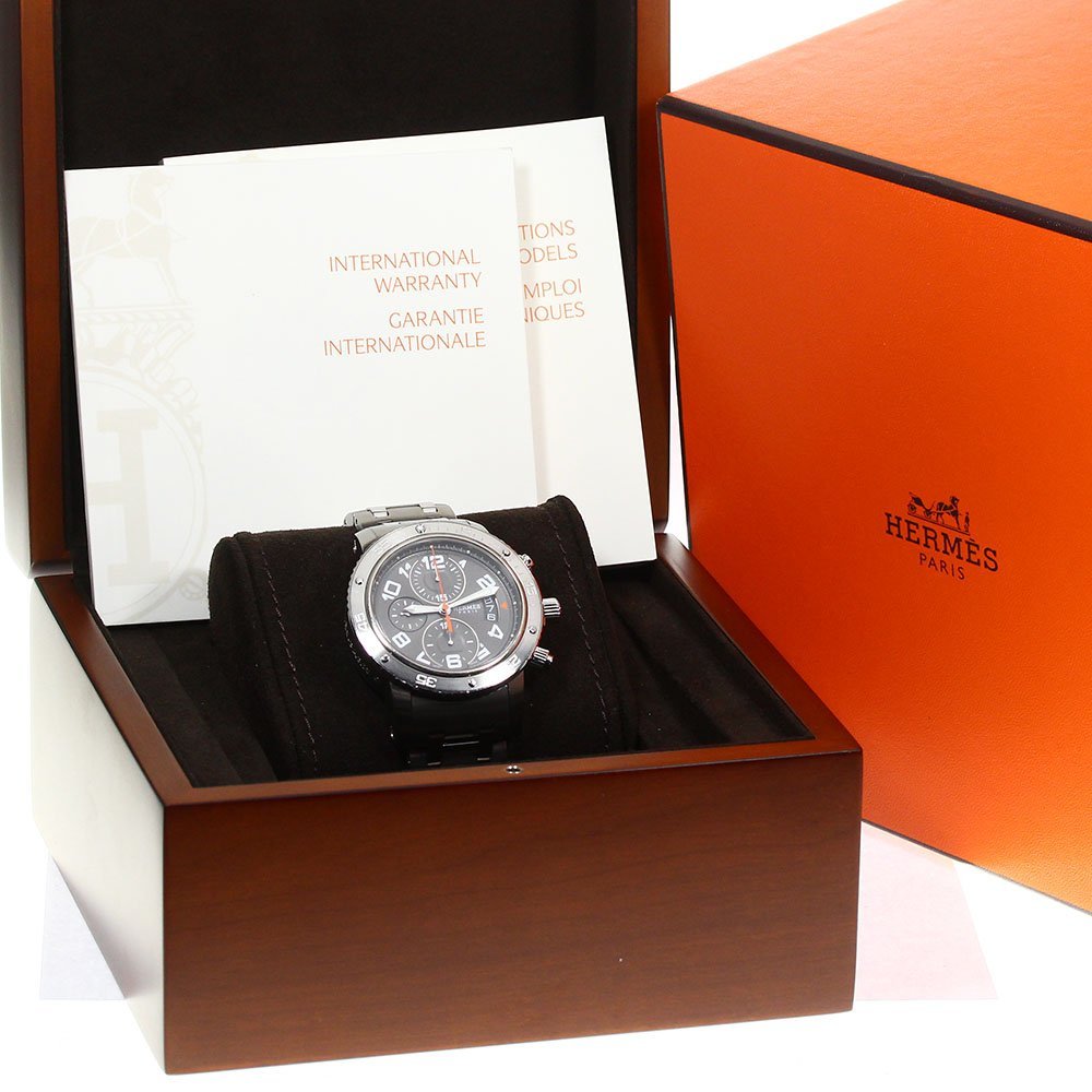 エルメス HERMES CP2.941 クリッパーダイバー クロノグラフ 自動巻き 