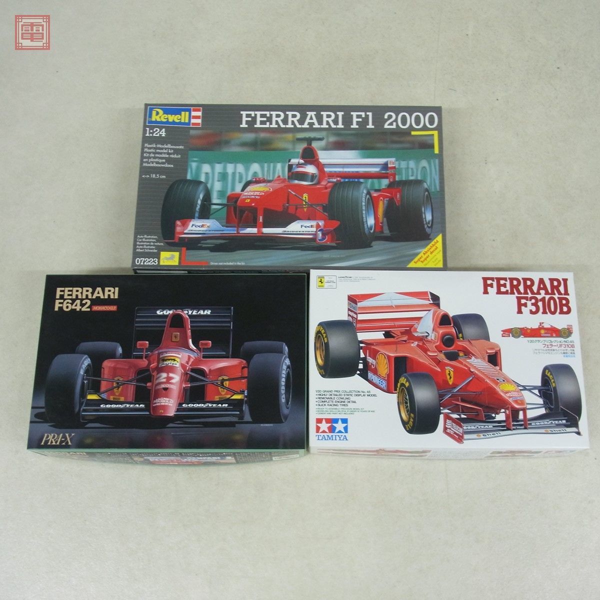 未組立 タミヤ/レベル他 1/20 1/24 フェラーリ F310B/F1 2000/F642 計3 