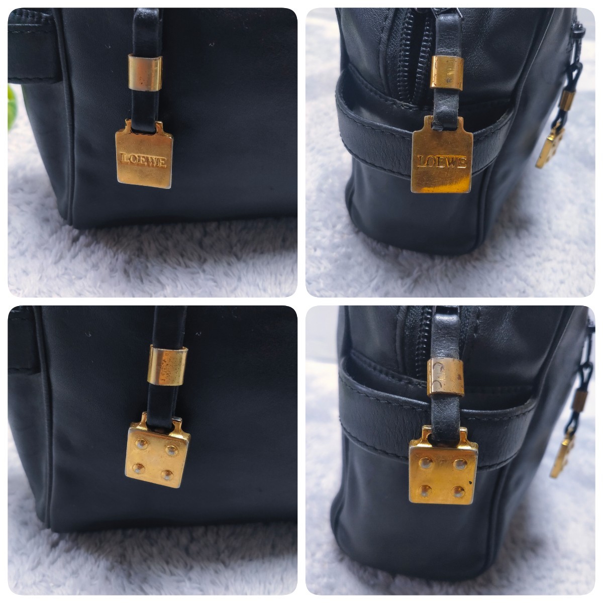 美品 LOEWE ロエベ レザー クラッチ セカンドバッグ ブラック 黒（美品 