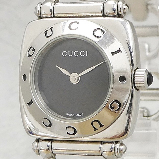 01 07-565867-23 [Y] GUCCI グッチ 6400L 黒文字盤 レディース クォーツ 腕時計 札07