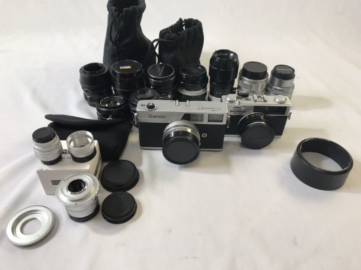 1円〜■★動作未確認★Canon Canonet OLYMPUS 35 DC フィルムカメラ レンズ PENTAX X-FUJINON 他 おまとめ★okoy1959607★t7029
