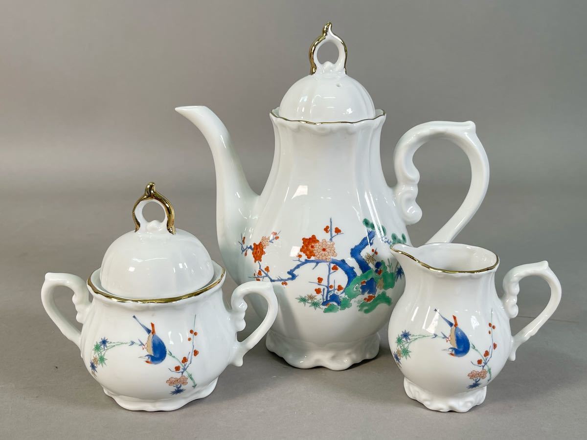 日本漆器 菊花蒔絵 ティーセット (ティーポット、シュガーポット 