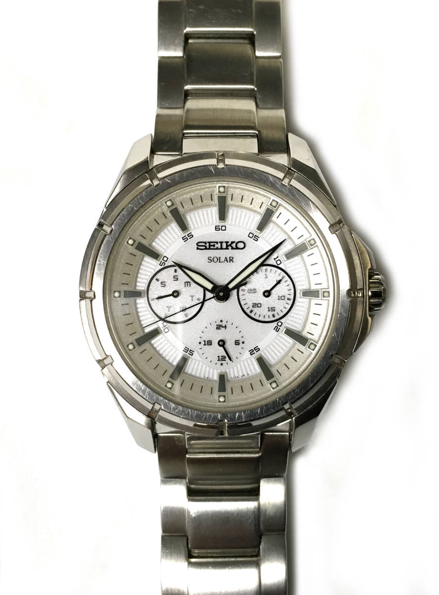 SEIKO セイコー V14J-0BG0 SOLAR ソーラー クロノグラフ 中古 - SEIKO 