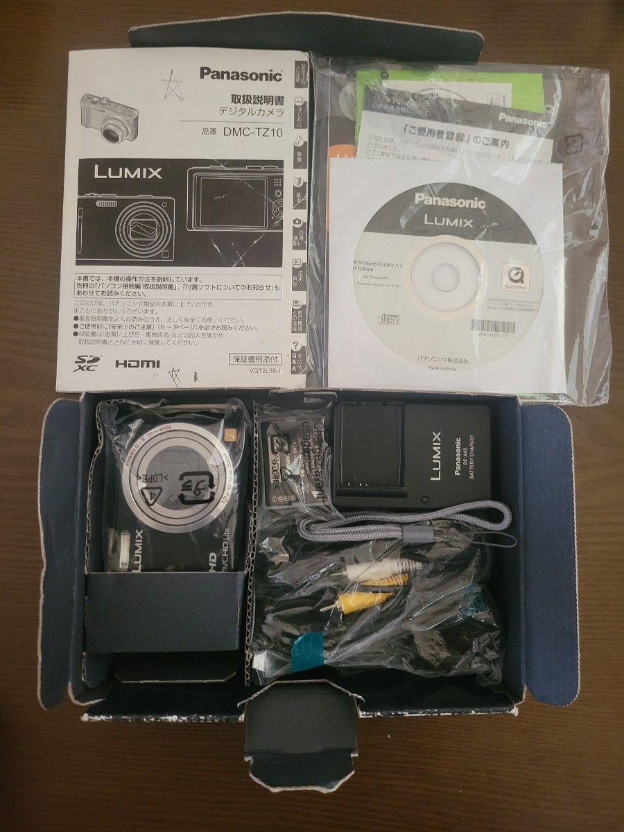 Panasonic LUMIX TZ10 ルミックス 純正バッテリー付属品箱あり lumix TZ10 付属品全部有 LUMIX DMC-TZ10 レッド Gold 付属品全部有 純正