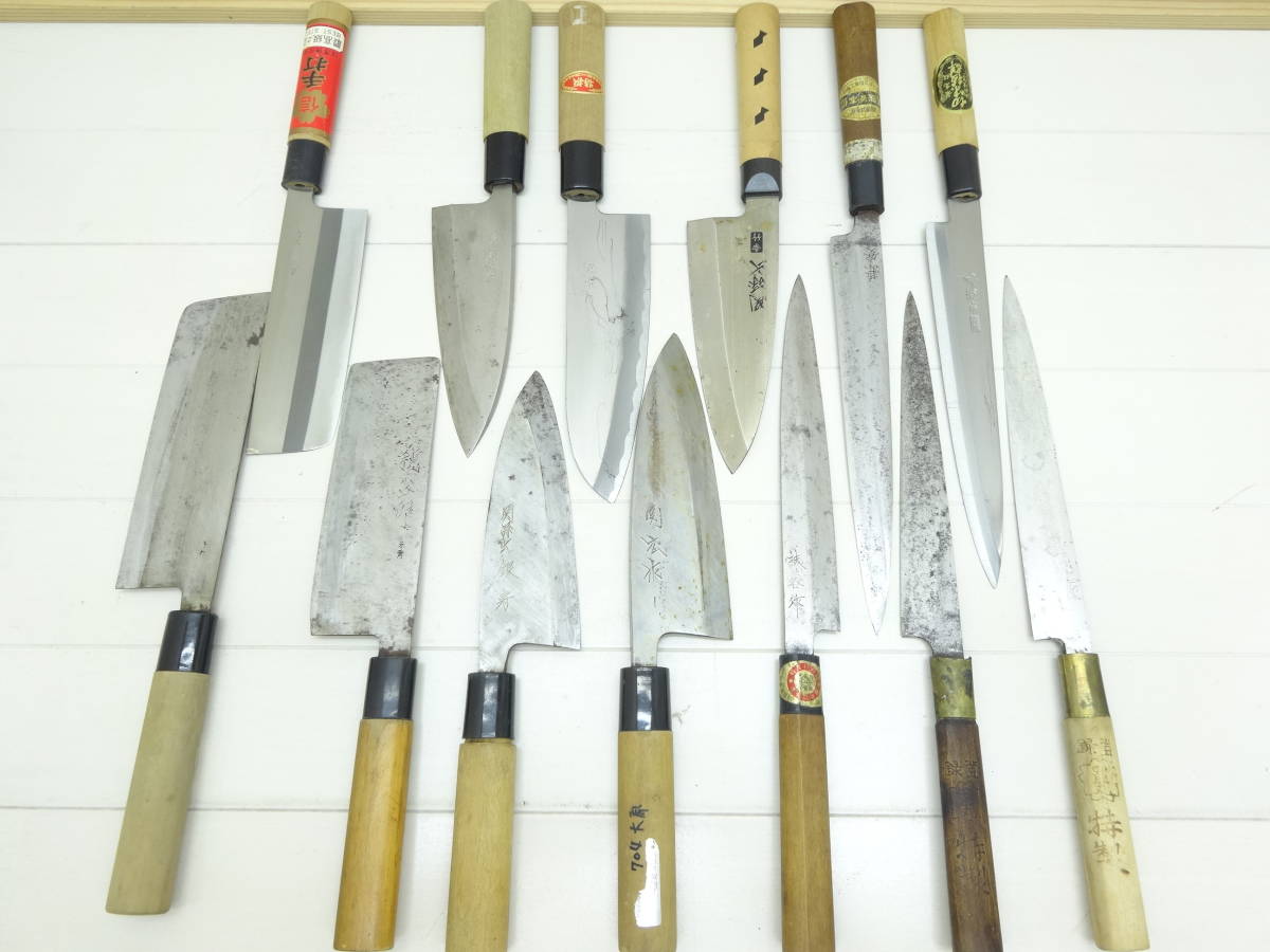 ⑦ 和包丁 色々まとめて １３点 堺刃物 関孫六 扶容作 兼安 安来青鋼(出刃包丁)｜売買されたオークション情報、yahooの商品情報をアーカイブ公開 - オークファン 包丁