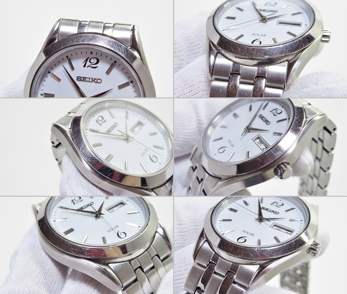 SEIKO SOLAR V158-0AZ0 セイコー ソーラー デイデイト メンズ 腕時計 