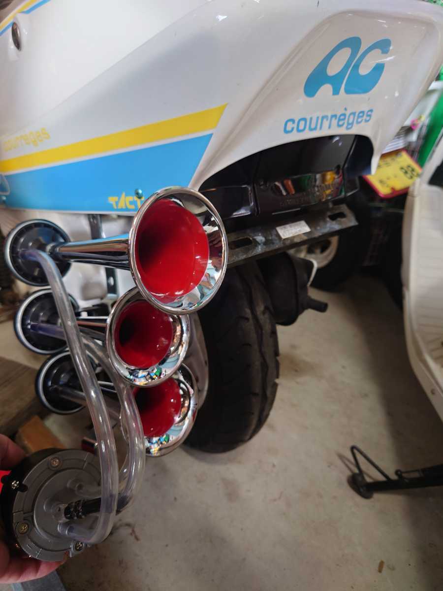 SPラッパ 3連ラッパ メッキ パラリラ 専用ステー付き 検 暴走族 旧車會 GX71 JOG