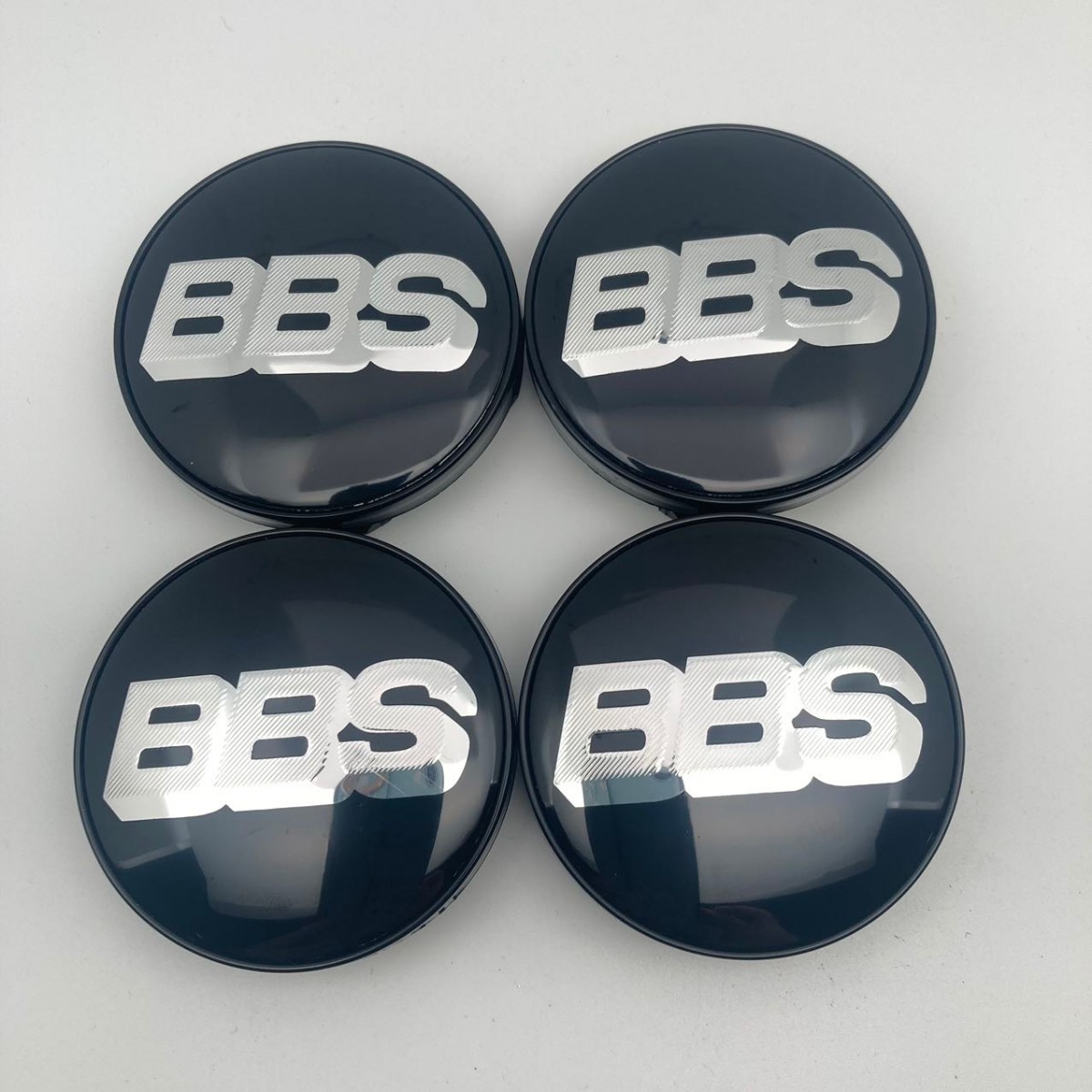 60㎜ BBS 黒銀 ホイール用 センターキャップ エンブレム 4枚入り1 